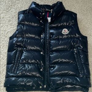 Kids Moncler Shiny Navy Blue Quilted Vest size 8